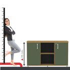 Armário Baixo Com Nicho 2 Portas Pivotante Credenza Samba/sal