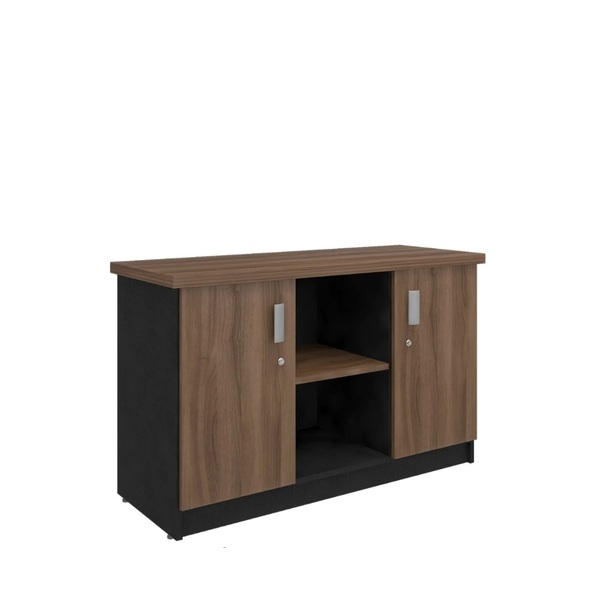 Armário Baixo Credenza Cor Nature/preto 0,74×1,20x0,45 Incofl