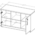 Armário Baixo Credenza P/ Escritório 1,20 Express Nogal/pre