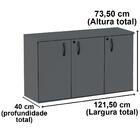 Armário Baixo Credenza Pe25 Pandin 121,50 Cm (largura) Em Mdp