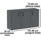 Armário Baixo Credenza Pe25 Pandin 121,50 Cm (largura) Em Mdp