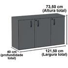 Armário Baixo Credenza Pe25 Pandin 121,50 Cm (largura) Em Mdp