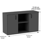 Armário Baixo Credenza Pe25 Pandin 121,50 Cm (largura) Mdp Co