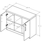 Armário Baixo Credenza Web40 1,20 X 0,45 2 Portas - Nogal Sev
