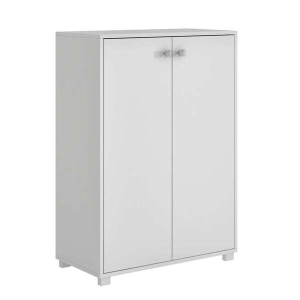 Armário Baixo De Escritório Ferrazo 2 Pt Branco