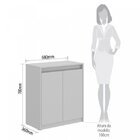 Armário Baixo Espresso Móveis Cinza