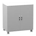 Armário Baixo Multiuso Em Mdf Branco Com 2 Portas Rodizio