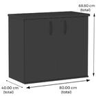 Armário Baixo Pe25 Pandin 80 Cm (largura) Em Mdp Cor Preto E