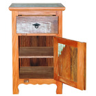 Armário Balcão Arcais 1 Porta 55cm Madeira Maciça Pátina