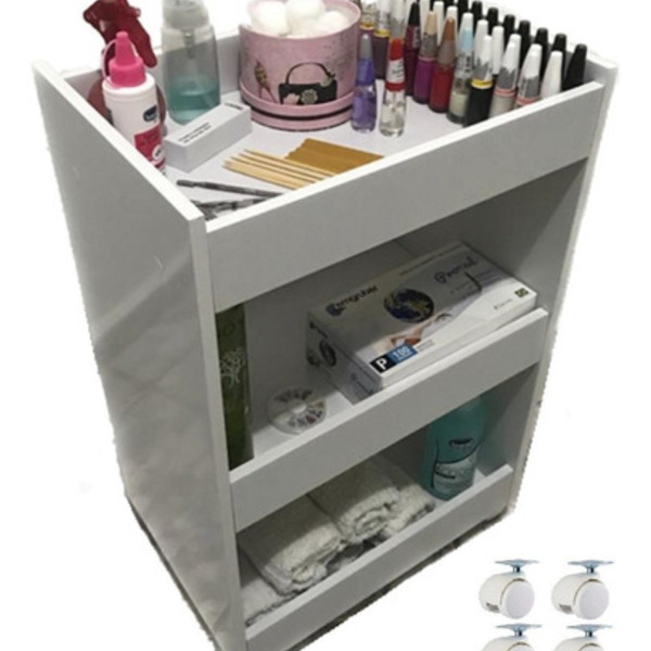 Armário Balcão Carrinho Suporte Esmaltes Auxiliar Multiuso Br