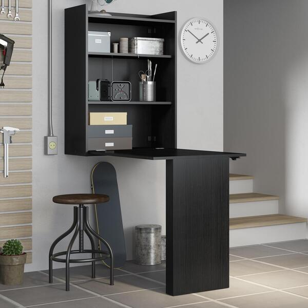 Armário Balcão Com Mesa Retrátil Multimóveis Preto