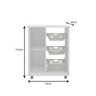 Armário Balcão Fruteira Com 1 Porta E 3 Cestos 2311 Branco