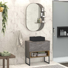 Armário Balcão Gabinete 80cm 01 Gaveta Com Pés Vicenza B06 Ma