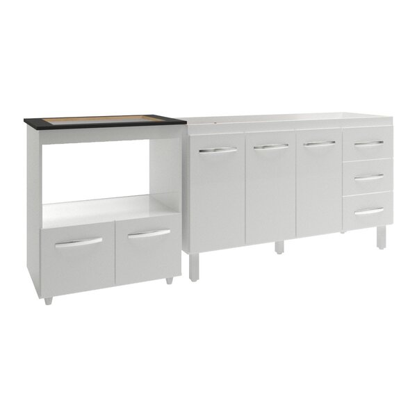 Armário Balcão Gabinete De Pia 140 Cm Carine E Balcão Para Fo