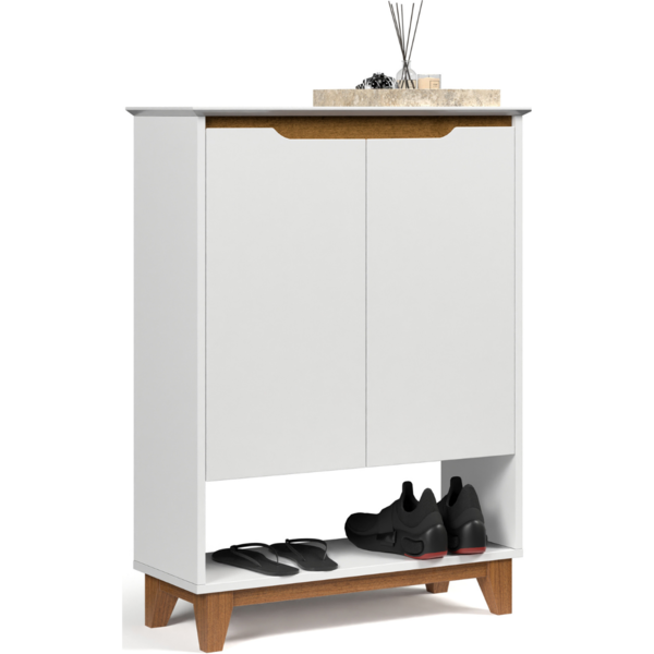 Armário Balcão Hall De Entrada Mini Sapateira Quarto 2 Portas