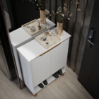 Armário Balcão Hall De Entrada Mini Sapateira Quarto 2 Portas