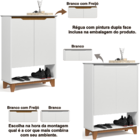 Armário Balcão Hall De Entrada Mini Sapateira Quarto 2 Portas