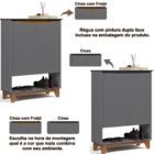 Armário Balcão Hall De Entrada Mini Sapateira Quarto 2 Portas