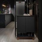 Armário Balcão Hall De Entrada Mini Sapateira Quarto 2 Portas