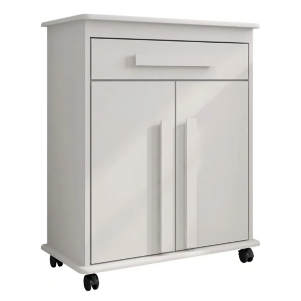 Armário Balcão Multiuso 2 Portas 1 Gaveta Com Rodízios Chile