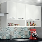 Armário Balcão Multiuso 4 Portas Cozinha Lavanderia Branco