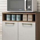 Armário Balcão Multiuso Com Tampo 02 Portas E 01 Nicho Ana Na