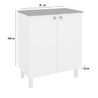 Armário Balcão Multiuso Para Lavanderia Duo 2 Portas Branco