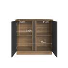 Armário Balcão Para Escritorio Com 2 Portas 80x37x73cm Mel Gr