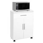 Armário Balcão Para Microondas 2 Portas Com Gaveta Liz Branco