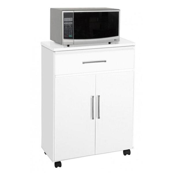 Armário Balcão Para Microondas 2 Portas Com Gaveta Liz Branco