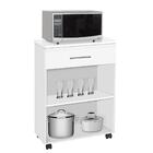 Armário Balcão Para Microondas 2 Portas Com Gaveta Liz Branco