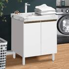 Armário Balcão Para Pia Lavanderia 2 Portas Branco Uv Atlas S