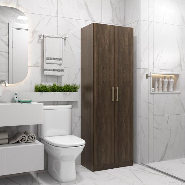 Armário Banheiro 2 Portas Madeira Clara Carraro