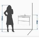 Armário Banheiro 80cm Com Pia Marmore Sintetico 1 Porta Vidro