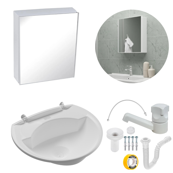 Armário Banheiro Espelheira Sobrepor Branco 31,9x9,4x35,8cm