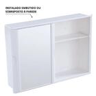 Armário Banheiro Espelheira Sobrepor E Embutir Branco 29x41x1