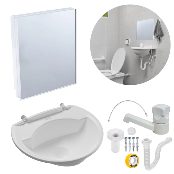 Armário Banheiro Espelheira Sobrepor E Embutir Branco 35,1x10