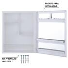 Armário Banheiro Espelheira Sobrepor E Embutir Branco 35,1x10