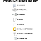 Armário Banheiro Espelheira Sobrepor E Embutir Branco 35,1x10