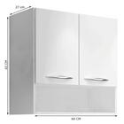 Armário Banheiro Lavanderia 60cm Branco Parede + Um Nicho