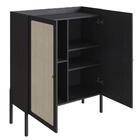 Armário Bar Oslo Cor Nero Base Madeira Preta