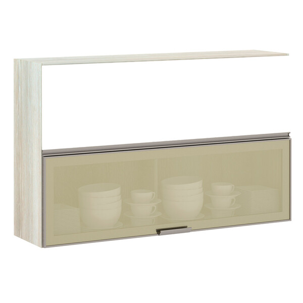 Armário Basculante Misto Luciane 120cm 1 Porta Fechada 1 Port