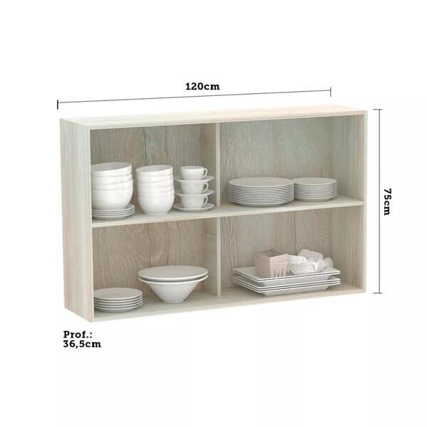 Armario Basculante Misto Luciane 120cm 1 Porta Fechada 1 Port