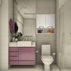 Armário Branco + Nicho + 2 Portas