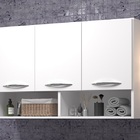 Armário Branco Aéreo Modulado Com 3 Portas Para Lavanderia