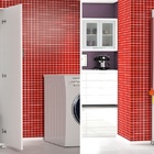 Armário Branco Armazenamento Lavanderia 1 Porta Utensílios