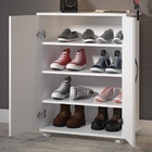 Armário Branco Multiuso Balcão C/ Prateleiras Sapatos Livros