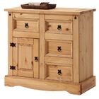 Armário Buffet Madeira Rústico 4 Gavetas 1 Porta Tequila