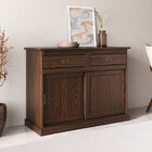 Armário Buffet Vintage Madeira 2 Portas Correr Cor Imbuia Sav