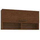 Armário C/ Basculante 120 Cm Ametista Nogueira Ripado